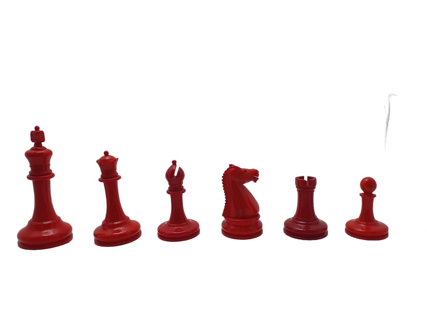 Red and White Staunton Style Chess Set Circa 1900